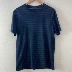 Theory Pixel Stripe Clean Tee in Pima Cotton